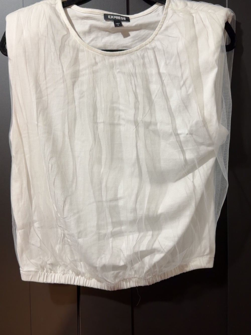 Express Women's White Sleeveless Top